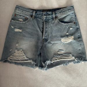 Abercrombie High Rise 4 inch Denim Shorts